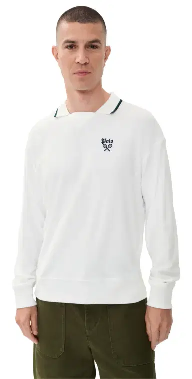 Polo Ralph Lauren Tennis Logo Polo Sweatshirt White | Thumbnail 1 Polo Ralph Lauren Tennis Logo Polo Sweatshirt White | Thumbnail 1