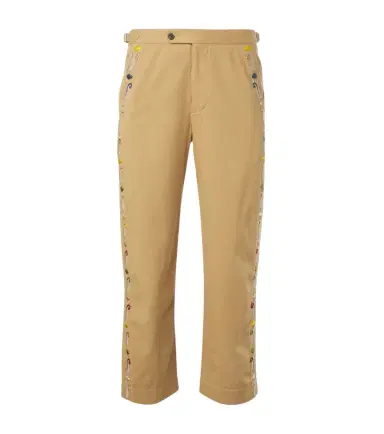 Bode Feather Runner cotton straight pants | Thumbnail 1 Bode Feather Runner cotton straight pants | Thumbnail 1
