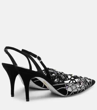 René Caovilla Embellished suede slingback pumps | Thumbnail 3 René Caovilla Embellished suede slingback pumps | Thumbnail 3