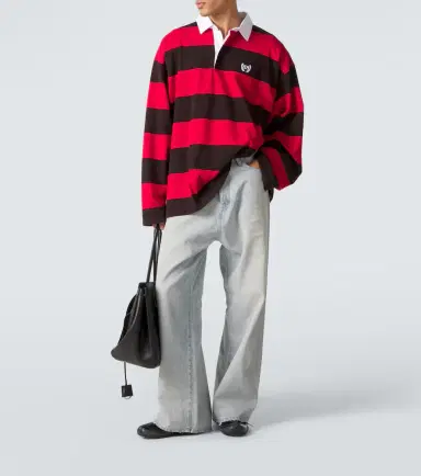 Balenciaga Leather-trimmed wide-leg jeans | Thumbnail 5 Balenciaga Leather-trimmed wide-leg jeans | Thumbnail 5