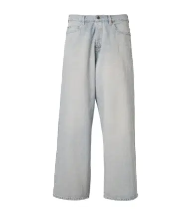 Balenciaga Leather-trimmed wide-leg jeans | Thumbnail 1 Balenciaga Leather-trimmed wide-leg jeans | Thumbnail 1