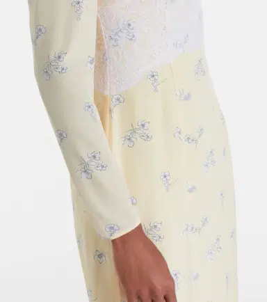 Alessandra Rich Lace-trimmed floral silk midi dress | Thumbnail 4 Alessandra Rich Lace-trimmed floral silk midi dress | Thumbnail 4