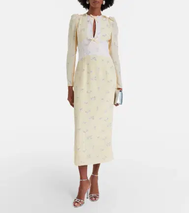 Alessandra Rich Lace-trimmed floral silk midi dress | Thumbnail 5 Alessandra Rich Lace-trimmed floral silk midi dress | Thumbnail 5