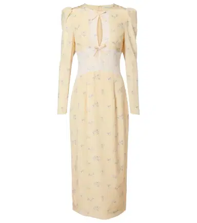 Alessandra Rich Lace-trimmed floral silk midi dress | Thumbnail 1 Alessandra Rich Lace-trimmed floral silk midi dress | Thumbnail 1