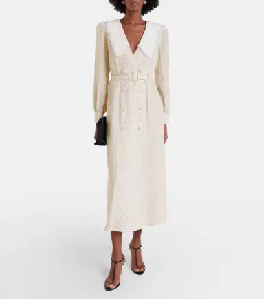 Alessandra Rich Polka-dot silk midi dress | Thumbnail 3 Alessandra Rich Polka-dot silk midi dress | Thumbnail 3