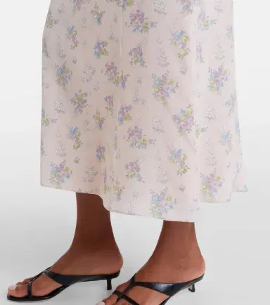 Alessandra Rich Floral open-back silk midi dress | Thumbnail 3 Alessandra Rich Floral open-back silk midi dress | Thumbnail 3
