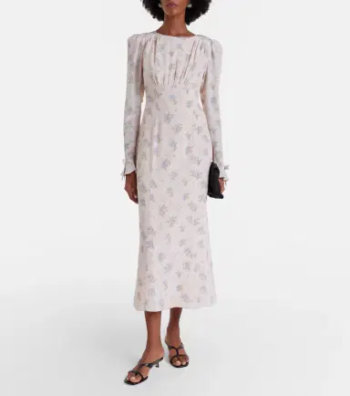 Alessandra Rich Floral open-back silk midi dress | Thumbnail 5 Alessandra Rich Floral open-back silk midi dress | Thumbnail 5