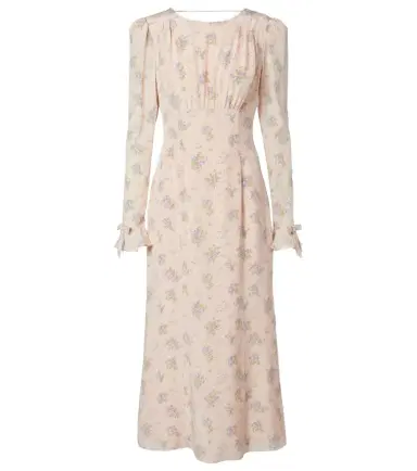 Alessandra Rich Floral open-back silk midi dress | Thumbnail 1 Alessandra Rich Floral open-back silk midi dress | Thumbnail 1