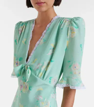 Alessandra Rich Lace-trimmed floral silk minidress | Thumbnail 2 Alessandra Rich Lace-trimmed floral silk minidress | Thumbnail 2