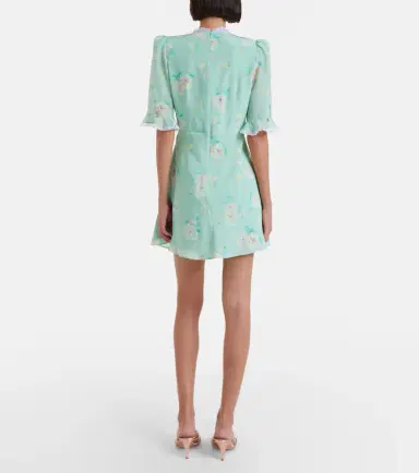 Alessandra Rich Lace-trimmed floral silk minidress | Thumbnail 5 Alessandra Rich Lace-trimmed floral silk minidress | Thumbnail 5