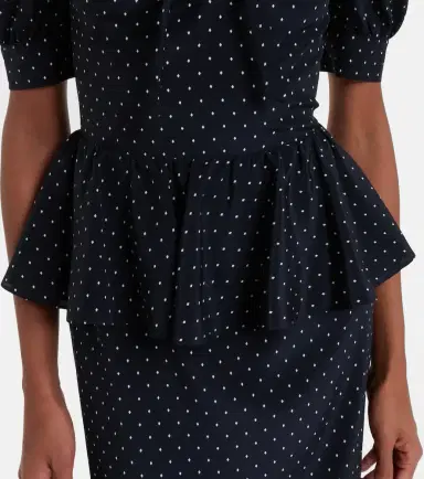 Alessandra Rich Polka-dot peplum silk midi dress | Thumbnail 3 Alessandra Rich Polka-dot peplum silk midi dress | Thumbnail 3