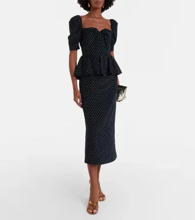 Alessandra Rich Polka-dot peplum silk midi dress | Thumbnail 5 Alessandra Rich Polka-dot peplum silk midi dress | Thumbnail 5