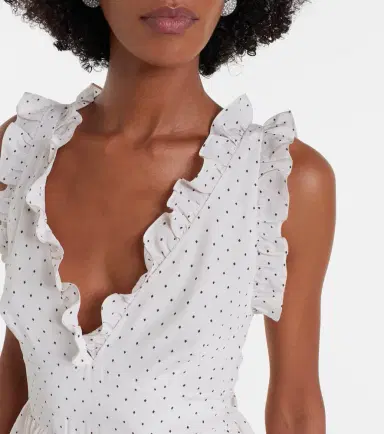 Alessandra Rich Polka-dot peplum silk midi dress | Thumbnail 2 Alessandra Rich Polka-dot peplum silk midi dress | Thumbnail 2