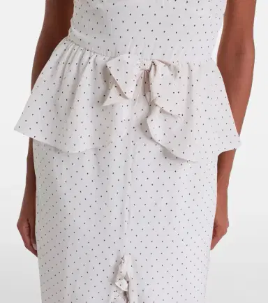 Alessandra Rich Polka-dot peplum silk midi dress | Thumbnail 3 Alessandra Rich Polka-dot peplum silk midi dress | Thumbnail 3
