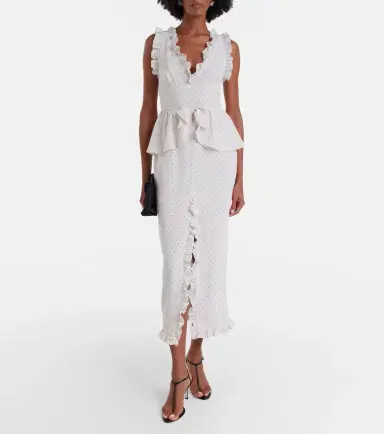 Alessandra Rich Polka-dot peplum silk midi dress | Thumbnail 4 Alessandra Rich Polka-dot peplum silk midi dress | Thumbnail 4