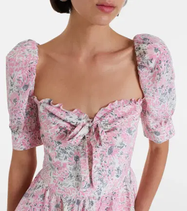 Alessandra Rich Floral peplum silk midi dress | Thumbnail 2 Alessandra Rich Floral peplum silk midi dress | Thumbnail 2
