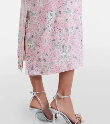 Alessandra Rich Floral peplum silk midi dress | Thumbnail 5 Alessandra Rich Floral peplum silk midi dress | Thumbnail 5