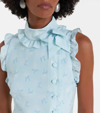 Alessandra Rich Ruffled bow-detail silk maxi dress | Thumbnail 3 Alessandra Rich Ruffled bow-detail silk maxi dress | Thumbnail 3