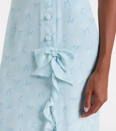 Alessandra Rich Ruffled bow-detail silk maxi dress | Thumbnail 4 Alessandra Rich Ruffled bow-detail silk maxi dress | Thumbnail 4