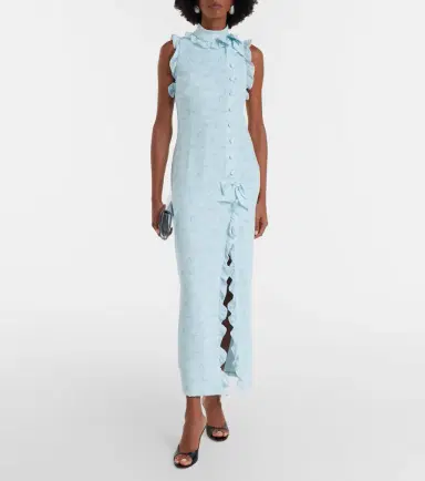 Alessandra Rich Ruffled bow-detail silk maxi dress | Thumbnail 5 Alessandra Rich Ruffled bow-detail silk maxi dress | Thumbnail 5