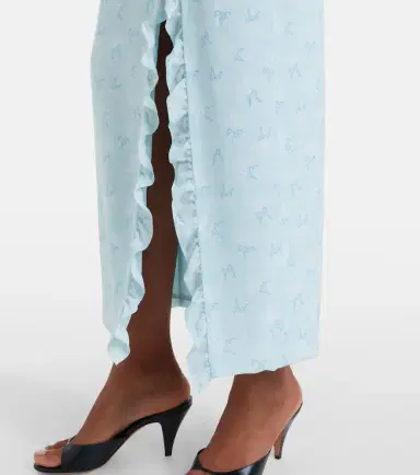Alessandra Rich Ruffled bow-detail silk maxi dress | Thumbnail 6 Alessandra Rich Ruffled bow-detail silk maxi dress | Thumbnail 6