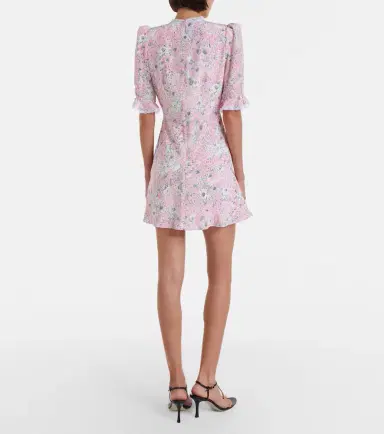 Alessandra Rich Lace-trimmed floral silk minidress | Thumbnail 2 Alessandra Rich Lace-trimmed floral silk minidress | Thumbnail 2