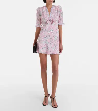 Alessandra Rich Lace-trimmed floral silk minidress | Thumbnail 5 Alessandra Rich Lace-trimmed floral silk minidress | Thumbnail 5