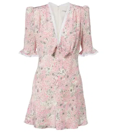 Alessandra Rich Lace-trimmed floral silk minidress | Thumbnail 1 Alessandra Rich Lace-trimmed floral silk minidress | Thumbnail 1