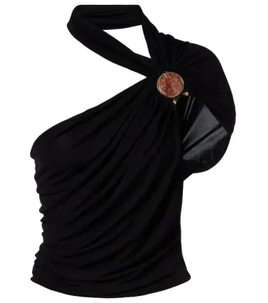 Christopher Esber Embellished draped jersey top | Thumbnail 1 Christopher Esber Embellished draped jersey top | Thumbnail 1