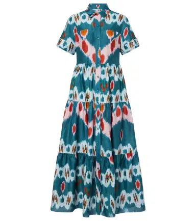 Erdem Printed tiered cotton shirt dress | Thumbnail 1 Erdem Printed tiered cotton shirt dress | Thumbnail 1