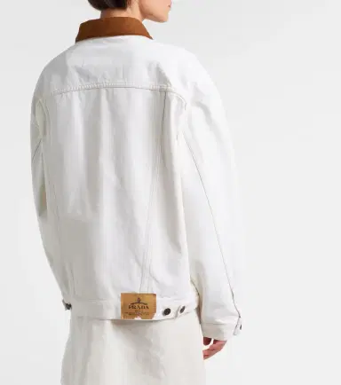 Prada Suede-trimmed denim jacket | Thumbnail 2 Prada Suede-trimmed denim jacket | Thumbnail 2