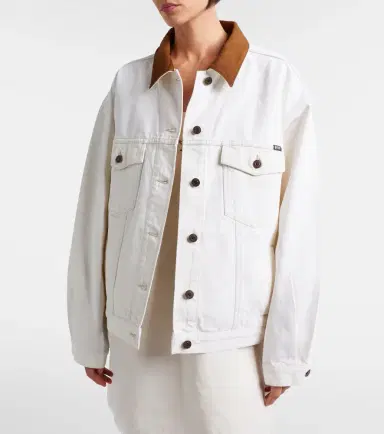 Prada Suede-trimmed denim jacket | Thumbnail 5 Prada Suede-trimmed denim jacket | Thumbnail 5