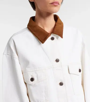 Prada Suede-trimmed denim jacket | Thumbnail 6 Prada Suede-trimmed denim jacket | Thumbnail 6