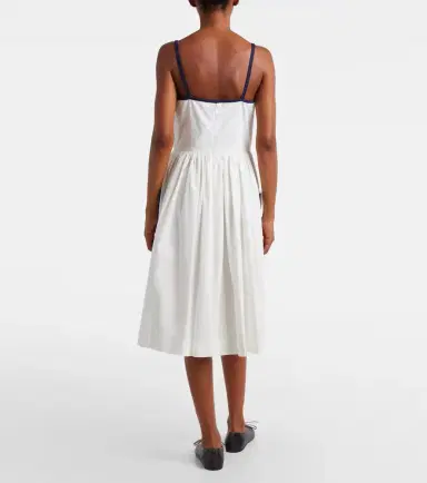 Prada Cotton and linen midi dress | Thumbnail 4 Prada Cotton and linen midi dress | Thumbnail 4