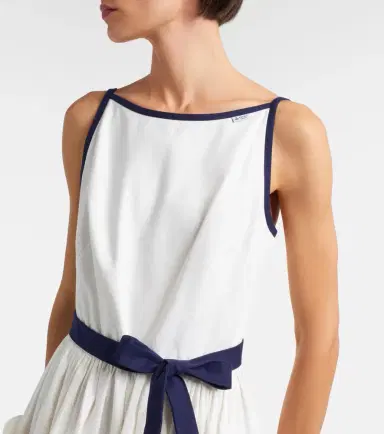 Prada Cotton and linen midi dress | Thumbnail 5 Prada Cotton and linen midi dress | Thumbnail 5