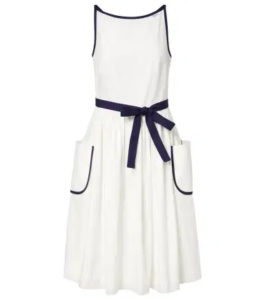 Prada Cotton and linen midi dress | Thumbnail 1 Prada Cotton and linen midi dress | Thumbnail 1