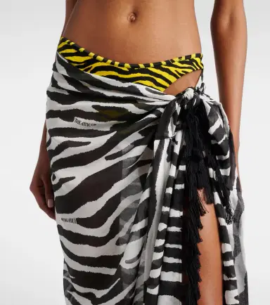 The Attico Zebra-print cotton muslin beach cover-up | Thumbnail 2 The Attico Zebra-print cotton muslin beach cover-up | Thumbnail 2