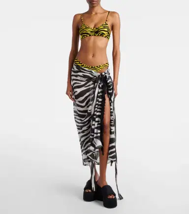The Attico Zebra-print cotton muslin beach cover-up | Thumbnail 4 The Attico Zebra-print cotton muslin beach cover-up | Thumbnail 4