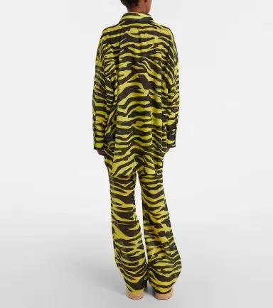 The Attico Animal-print cotton muslin wide-leg pants | Thumbnail 4 The Attico Animal-print cotton muslin wide-leg pants | Thumbnail 4