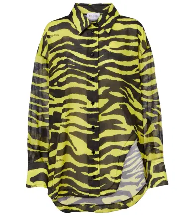 The Attico Animal-print cotton muslin shirt | Thumbnail 1 The Attico Animal-print cotton muslin shirt | Thumbnail 1