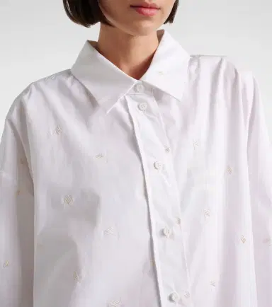 The Attico Embroidered cotton-blend poplin shirt | Thumbnail 2 The Attico Embroidered cotton-blend poplin shirt | Thumbnail 2