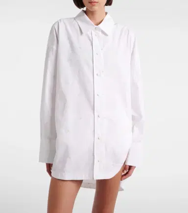 The Attico Embroidered cotton-blend poplin shirt | Thumbnail 3 The Attico Embroidered cotton-blend poplin shirt | Thumbnail 3