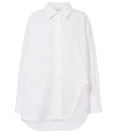 The Attico Embroidered cotton-blend poplin shirt | Thumbnail 1 The Attico Embroidered cotton-blend poplin shirt | Thumbnail 1