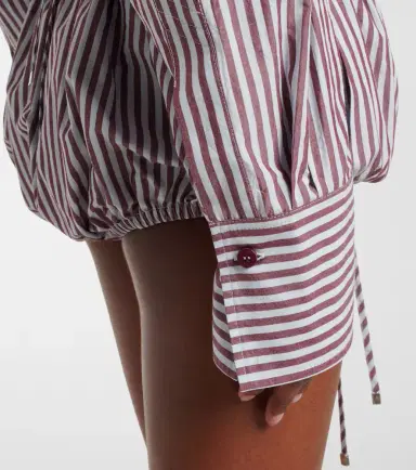 The Attico Striped cotton wrap top | Thumbnail 2 The Attico Striped cotton wrap top | Thumbnail 2