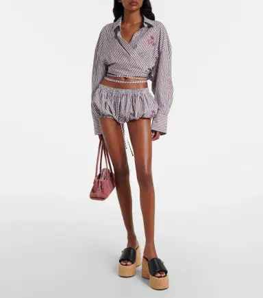 The Attico Striped cotton wrap top | Thumbnail 5 The Attico Striped cotton wrap top | Thumbnail 5
