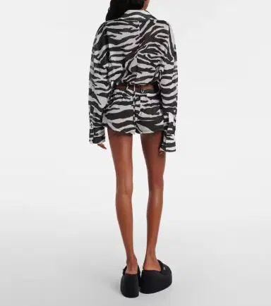 The Attico Zebra-print cotton muslin shorts | Thumbnail 4 The Attico Zebra-print cotton muslin shorts | Thumbnail 4