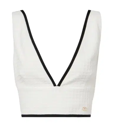 Valentino Cotton tweed crop top | Thumbnail 1 Valentino Cotton tweed crop top | Thumbnail 1