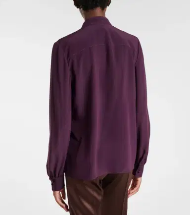 Valentino Tie-neck silk crêpe de chine blouse | Thumbnail 4 Valentino Tie-neck silk crêpe de chine blouse | Thumbnail 4