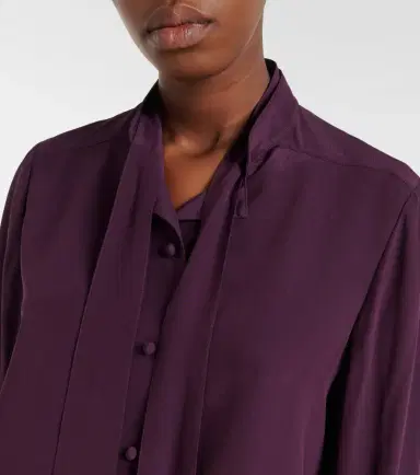 Valentino Tie-neck silk crêpe de chine blouse | Thumbnail 6 Valentino Tie-neck silk crêpe de chine blouse | Thumbnail 6