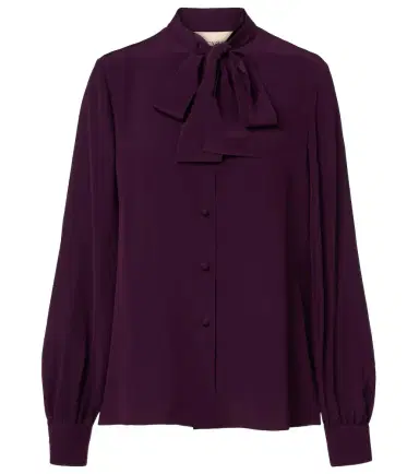 Valentino Tie-neck silk crêpe de chine blouse | Thumbnail 1 Valentino Tie-neck silk crêpe de chine blouse | Thumbnail 1